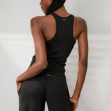 Lunya Loungewear Soft Modal Rib Curved Hem Tank - #Immersed Black